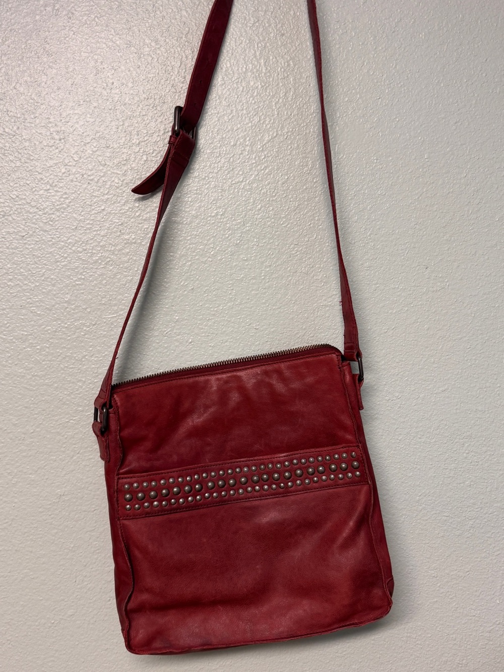 Hobo Brand- Red/Maroon Studded Crossbody Shoulder Bag - Women